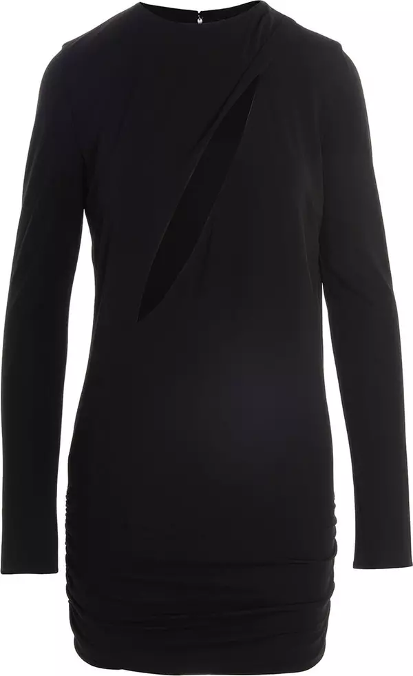 Black Viscose Short Dress