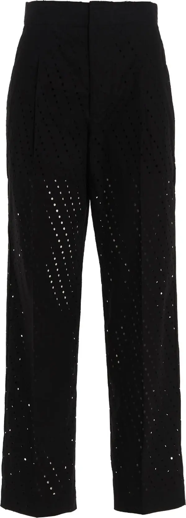 Black Cotton Casual Pants
