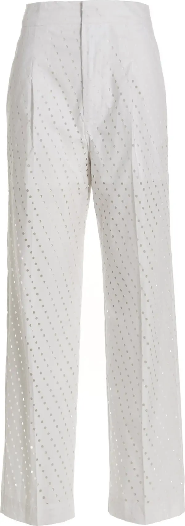 White Cotton Casual Pants