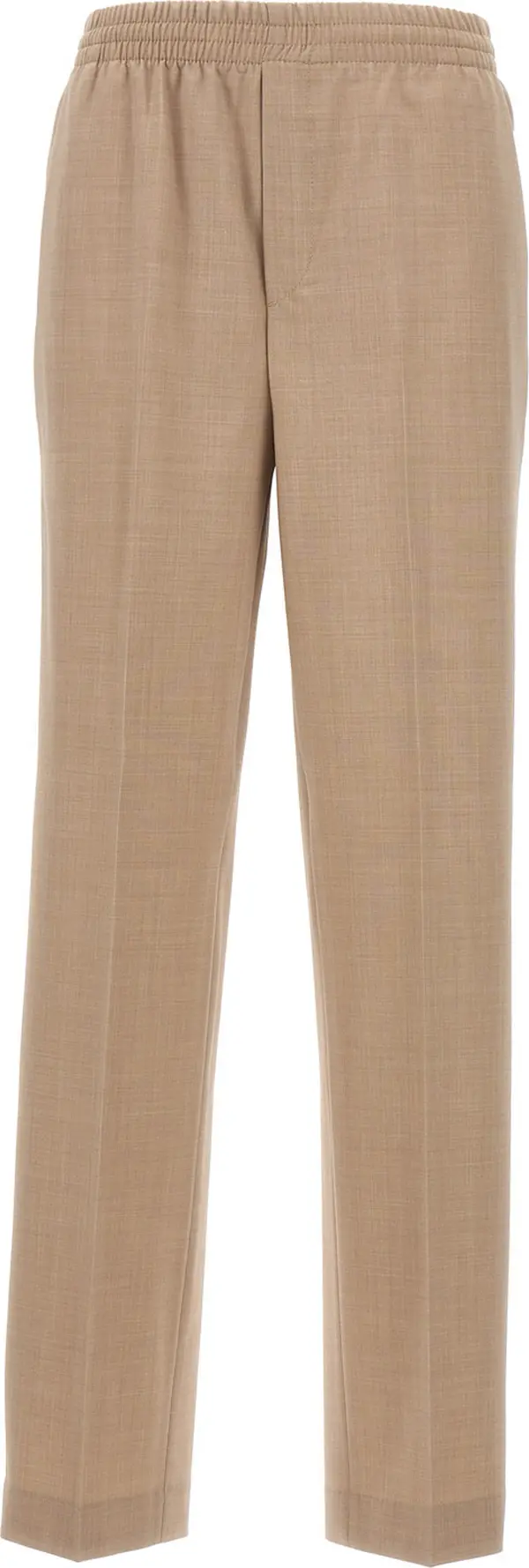 Beige Polyester Casual Pants