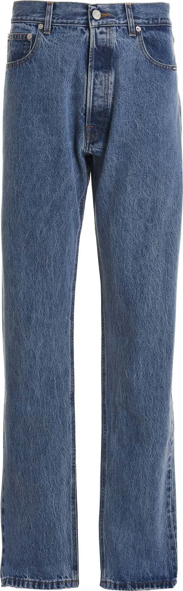 Blue Cotton Relaxed Fit Jeans