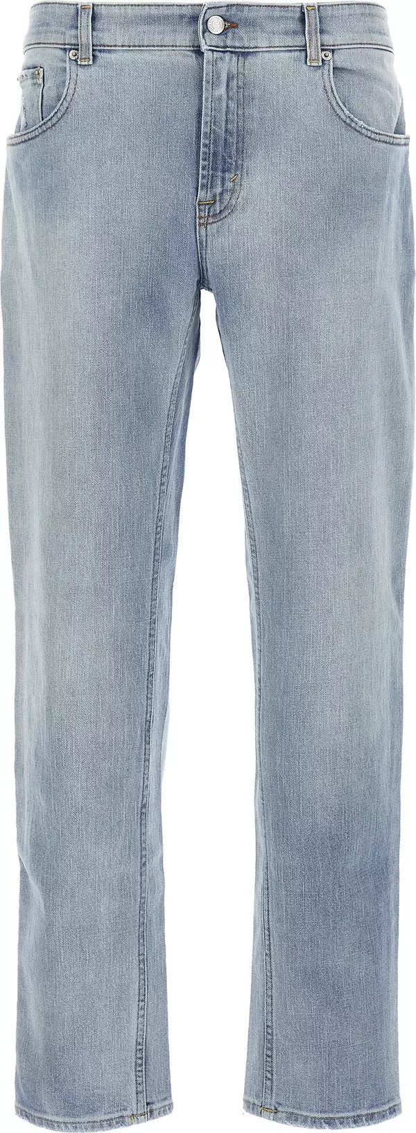 Blue Cotton Slim Fit Jeans