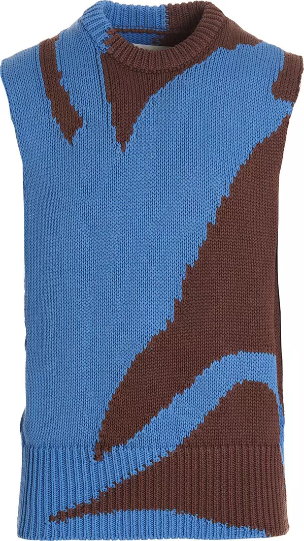 Multicolor Cotton Sleeveles Sweater