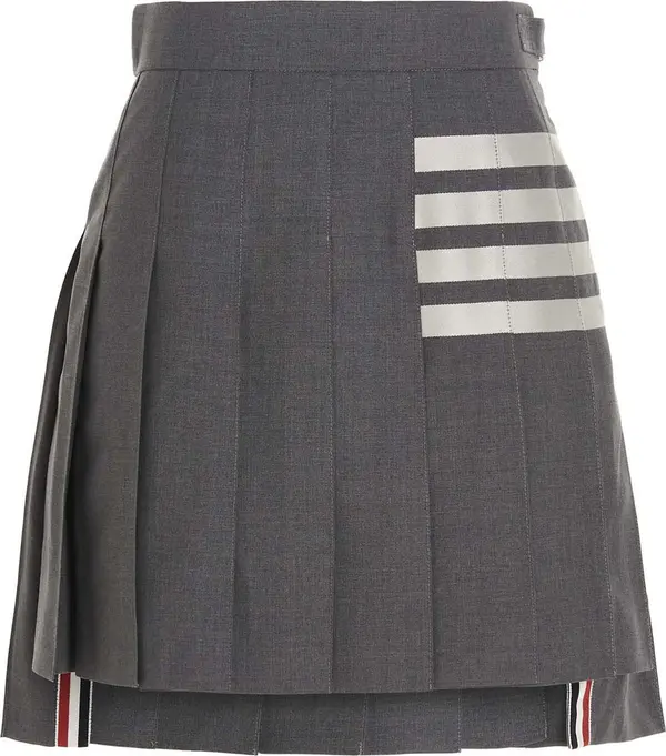 Gray Wool Long Skirt