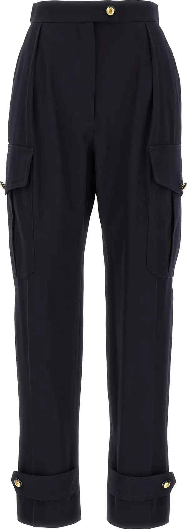 Blue Wool Cargo Pants