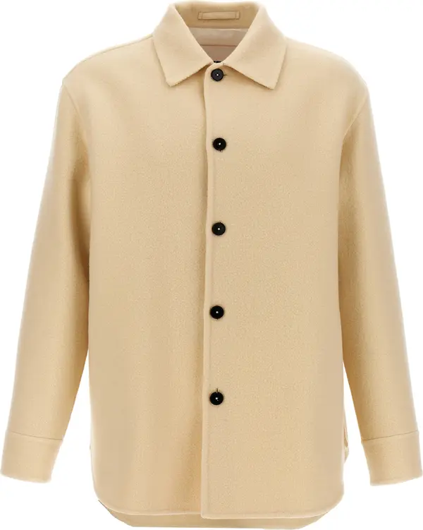 Beige Virgin Wool Coat