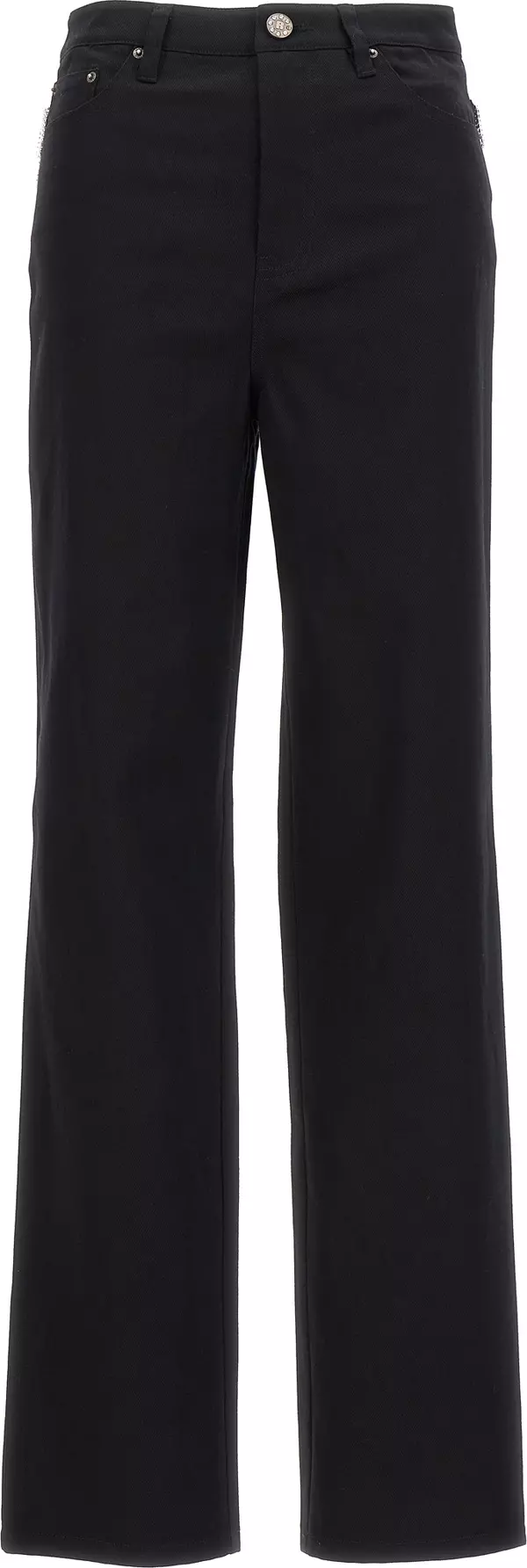 Black Cotton High-Waisted Jean