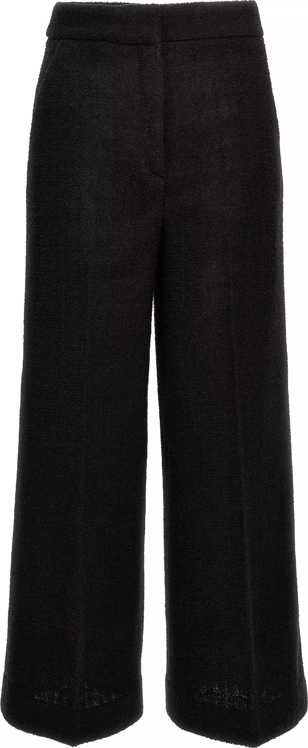 Black Wool Cropped Pants
