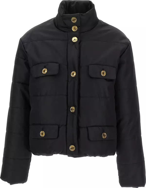 Black Polyamide Full-Length Jacket