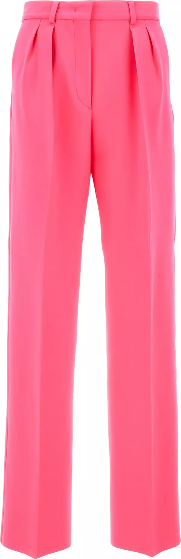 Fuchsia Virgin Wool Casual Pants