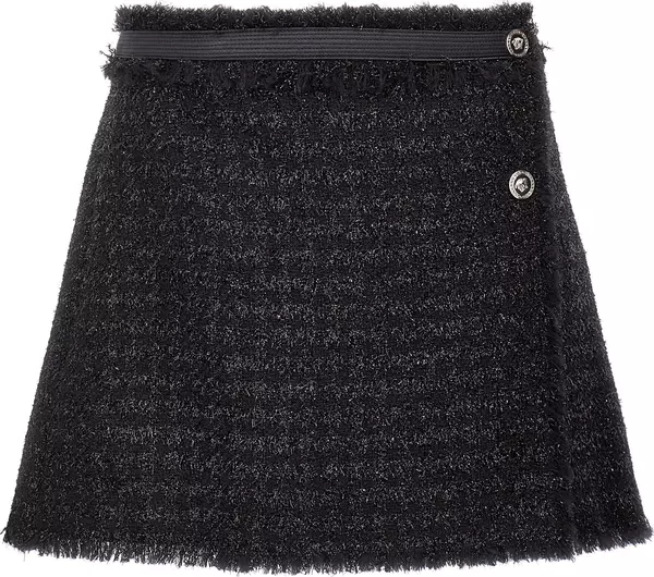 Black Virgin Wool Long Skirt