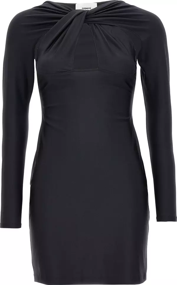 Black Polyamide Short Dress