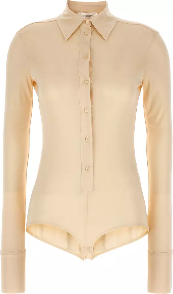 Beige Viscose Bodysuit