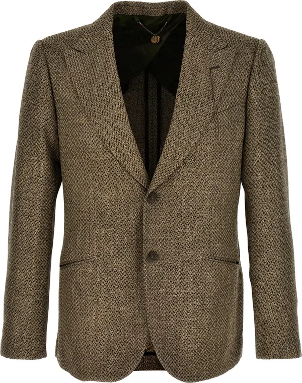 Beige Alpaca Leather Blazer