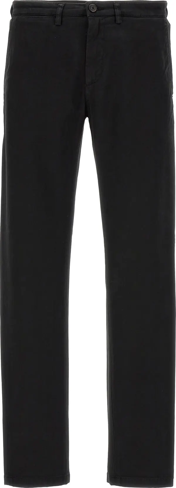 Black Cotton Casual Pants
