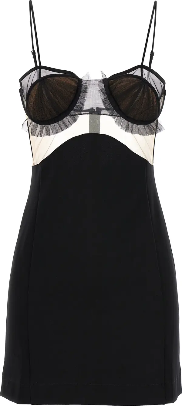 Black Viscose Short Dress