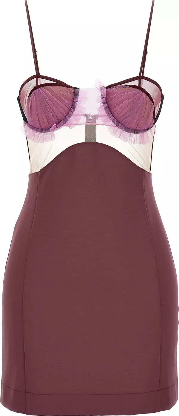 Purple Viscose Short Dress