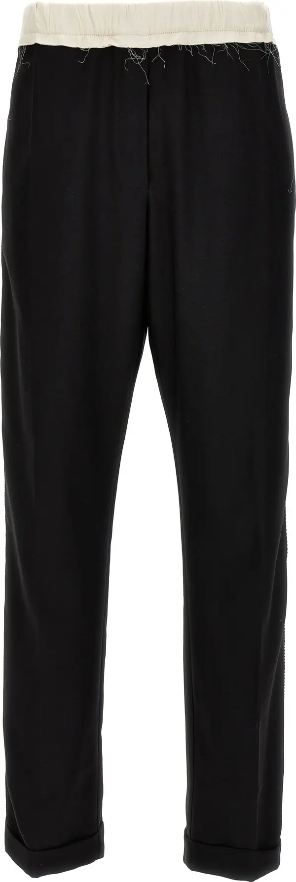 Bicolor Wool Casual Pants