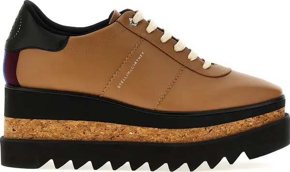Brown Polyester Wedge Sandals