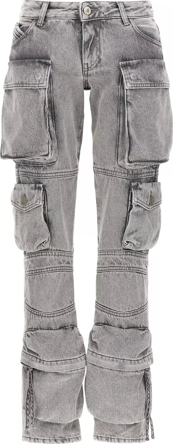 Gray Cotton Cargo Pants