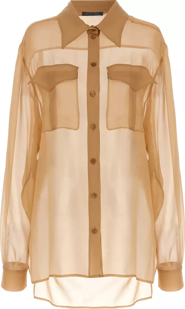 Beige Silk Blouse