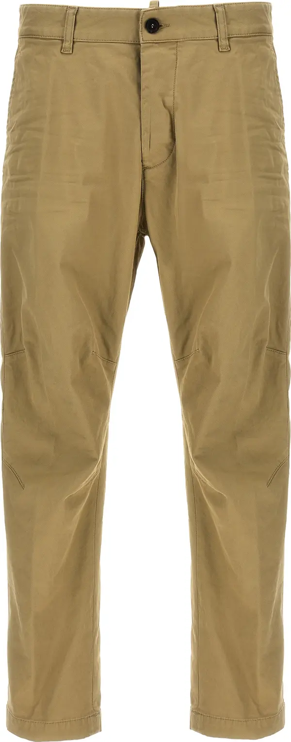Beige Cotton Chino Pants