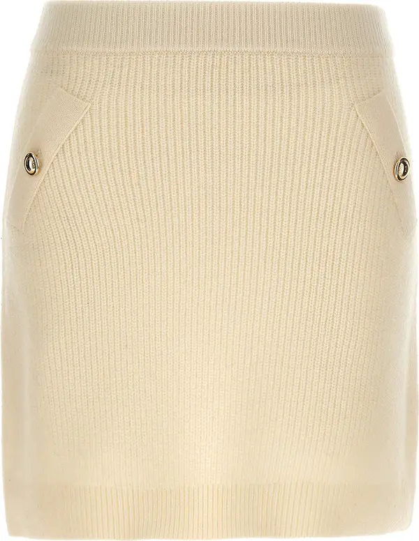 White Wool Long Skirt