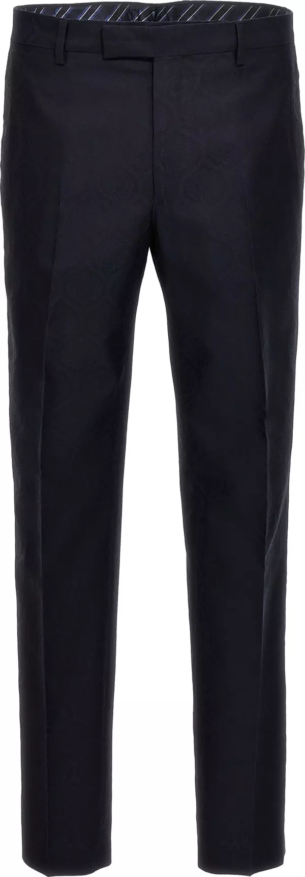 Blue Cotton Dress Pants