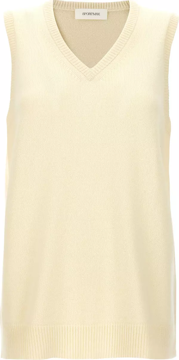 Bicolor Wool Sleeveless Jacket