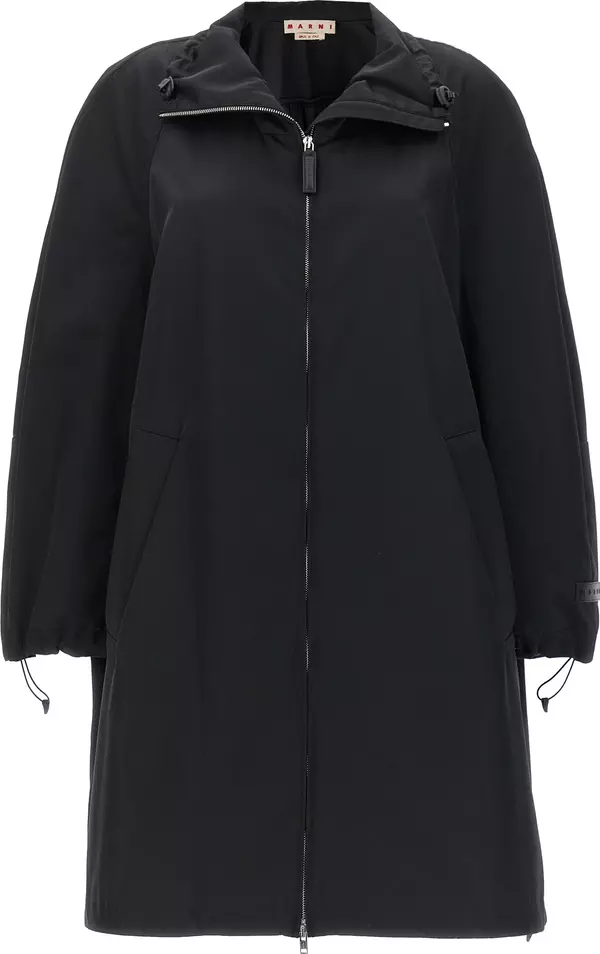 Black Polyester Parka