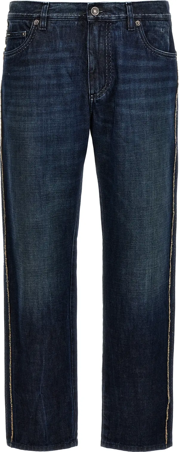 Blue Cotton Skinny Jeans