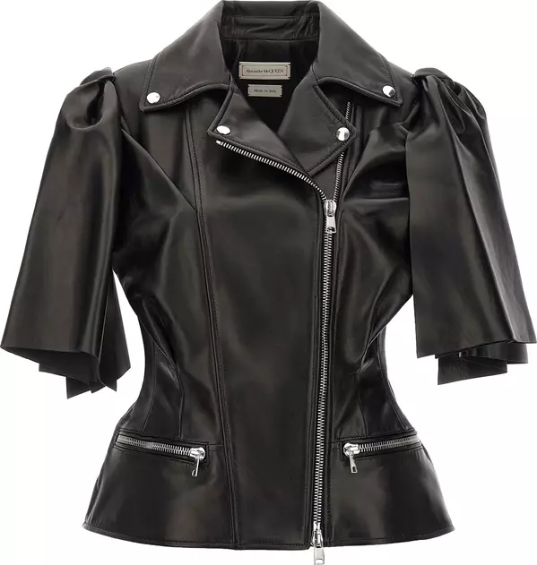 Black Lamb Leather Sleeveless Jacket