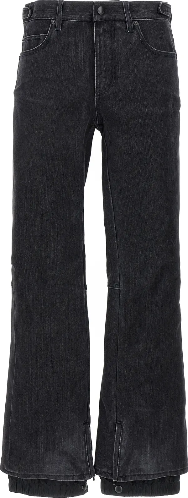 Black Cotton Flared Jeans