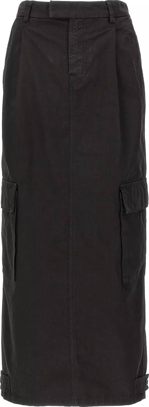 Black Cotton Mini Skirt