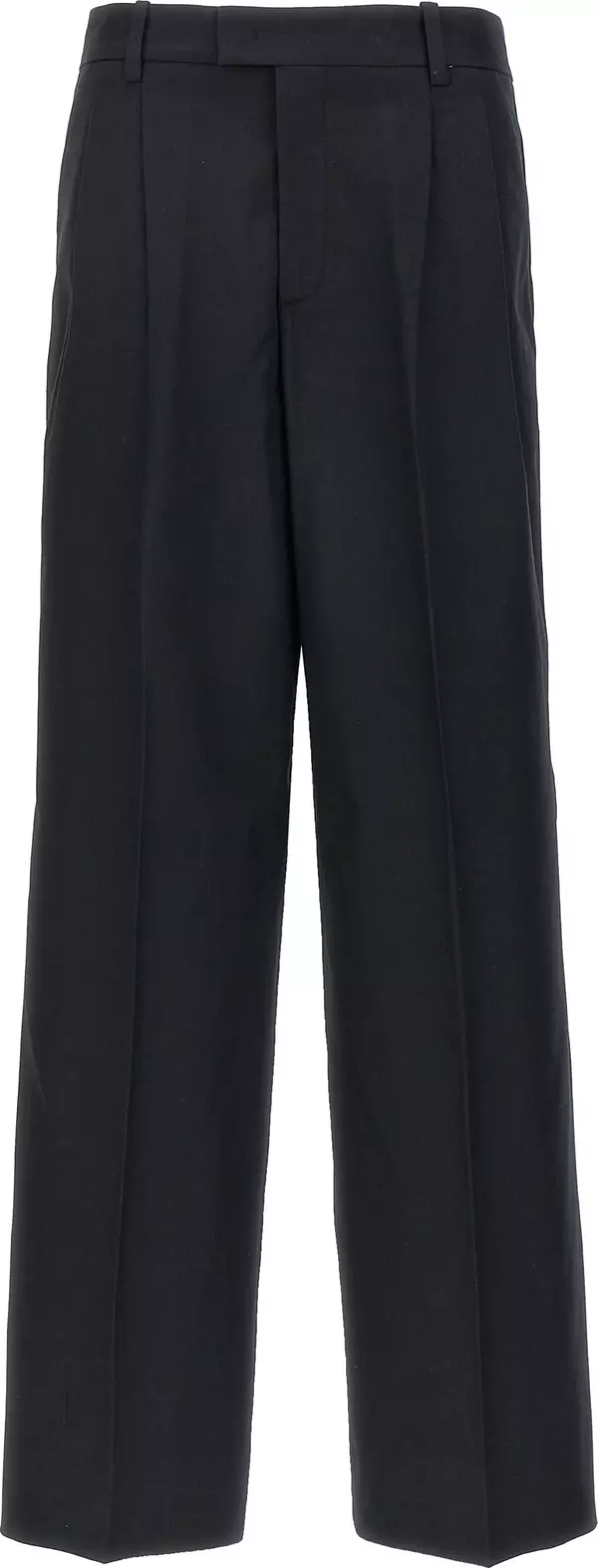 Black Cotton Casual Pants