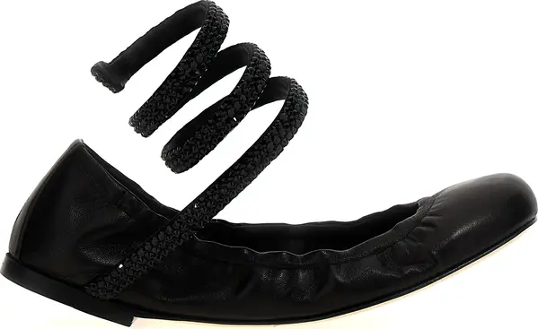 Black Lamb Leather Ballet Flats