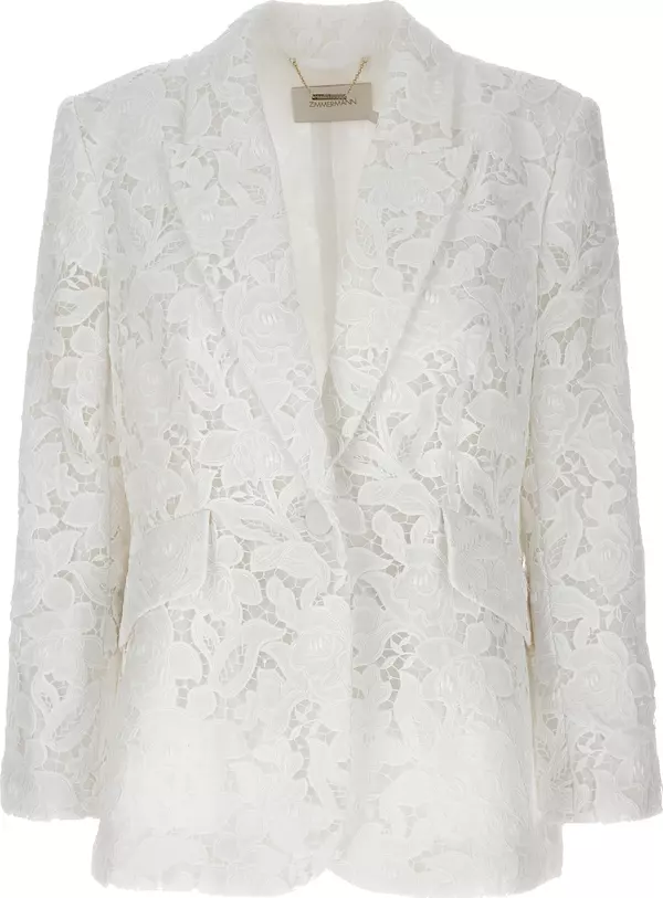 White Polyester Blazer