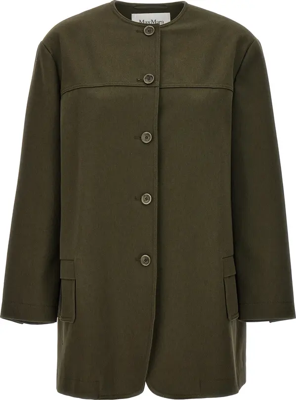 Bicolor Cotton Full-Length Jacket