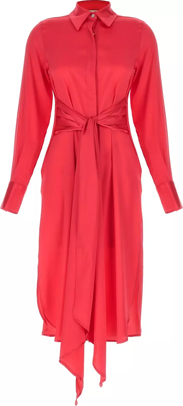 Fuchsia Silk Long Dress