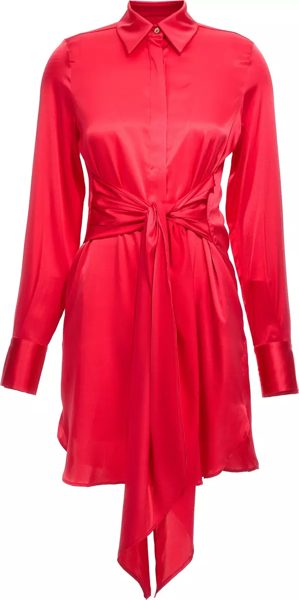Fuchsia Silk Short Dress