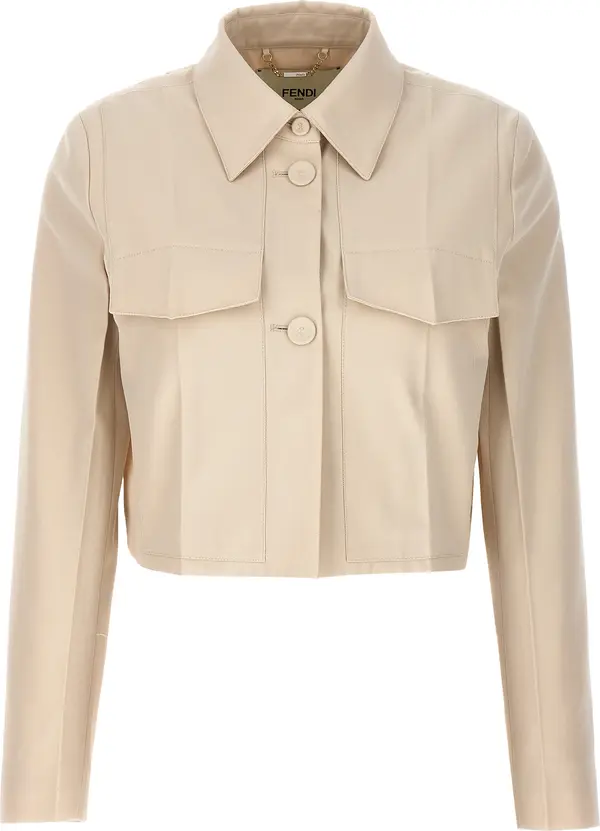Beige Wool Full-Length Jacket