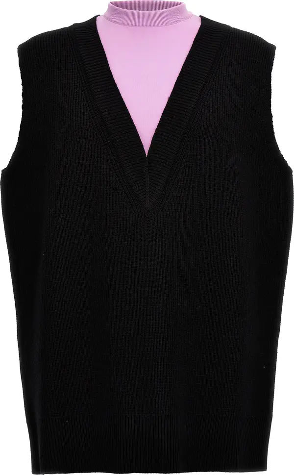 Multicolor Wool Sleeveles Sweater