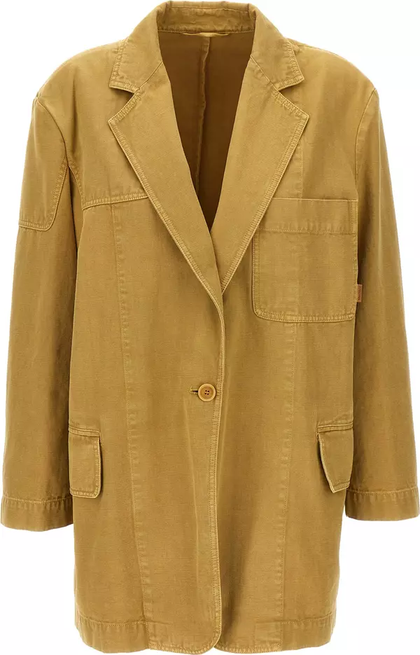 Beige Cotton Blazer