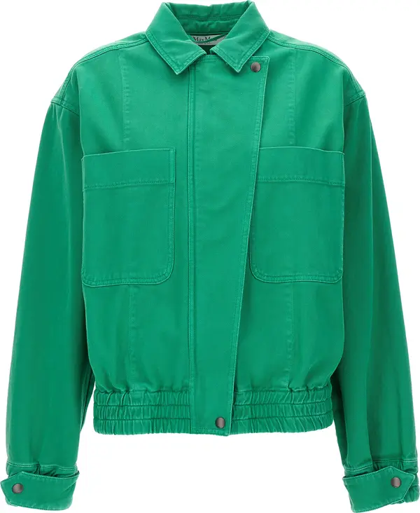 Bicolor Cotton Full-Length Jacket