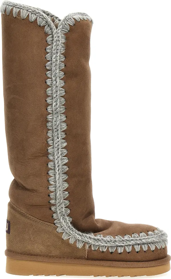 Brown Lamb Leather Over The Knee