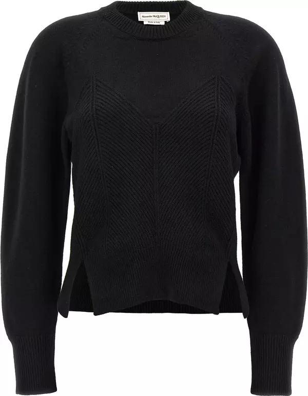 Black Wool Cardigan