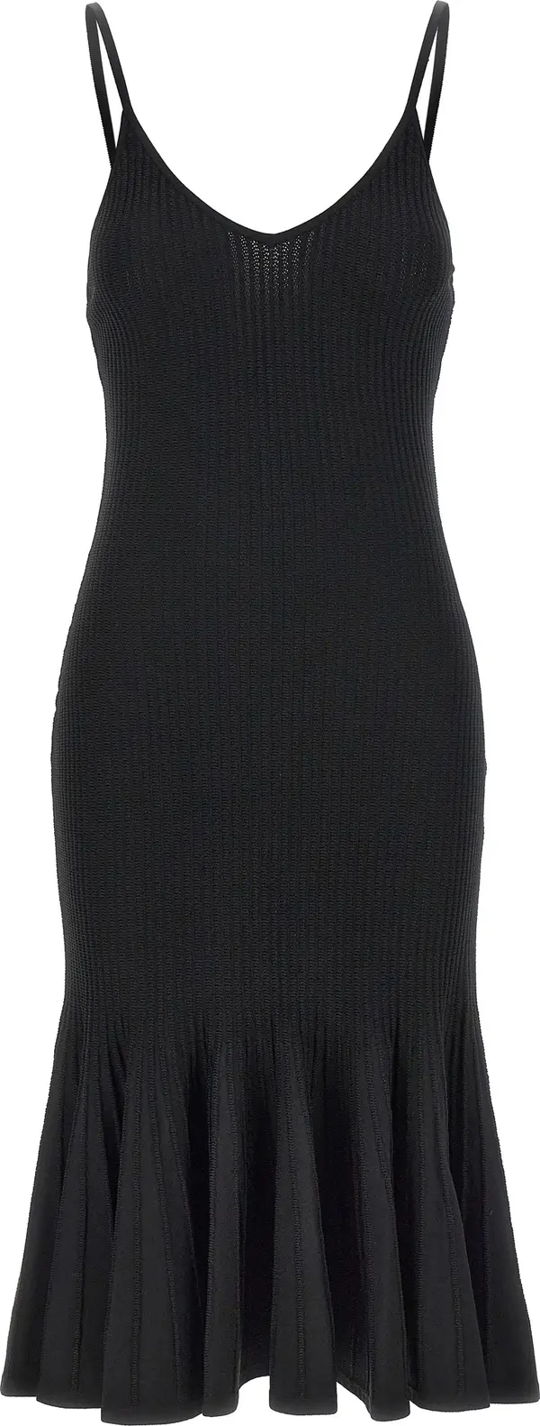 Black Viscose Midi Dress