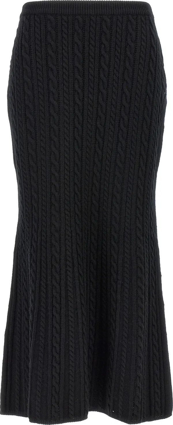 Black Wool Mini Skirt
