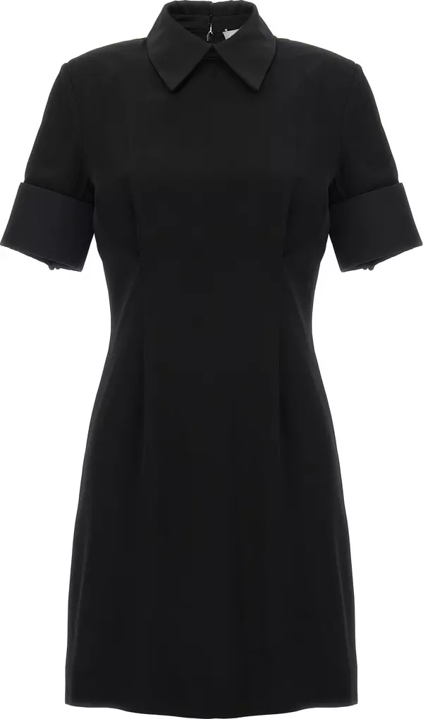 Black Viscose Short Dress