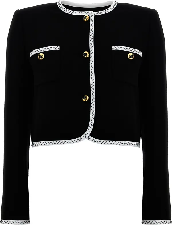 Bicolor Viscose Full-Length Jacket
